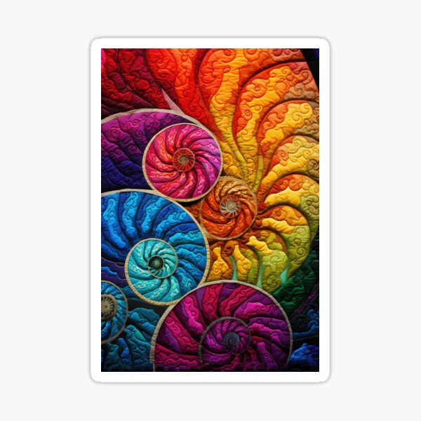 Item preview, Māori Art, Māori Koru, Golden Ratio, Colorful Nautilus, Swirling vortexes, Spiral Art,  designed and sold by Uncommon Cents.