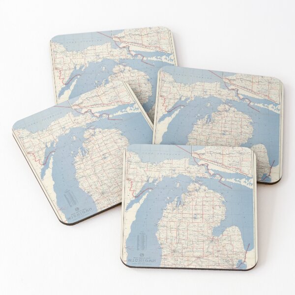 Item preview, Vintage Michigan Counties Postal Routes Map (1954) designed and sold by BravuraMedia.