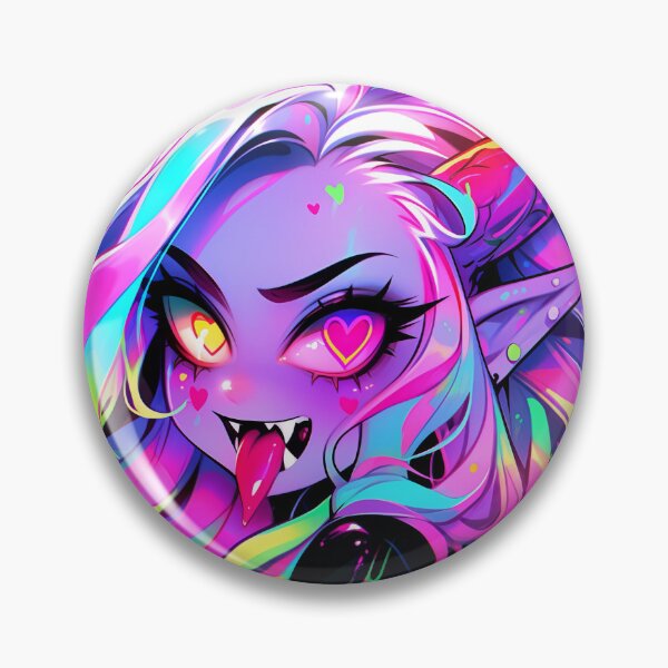 Item preview, Adorable Heart Eyed Tongue Out Demon Anime Girl designed and sold by bubblegoth.