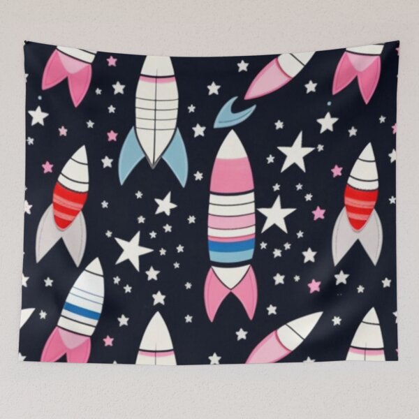 Item preview, Space rocket pattern  designed and sold by Roxburylane.