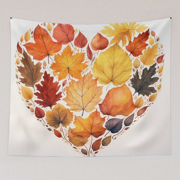 Item preview, Fall leaves in the shape of a heart print designed and sold by dcrc.