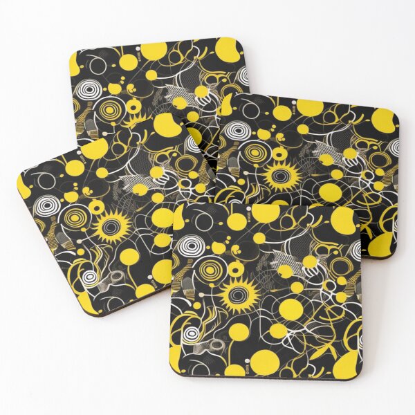 Item preview, Black and yellow chaotic abstract  designed and sold by Roxburylane.