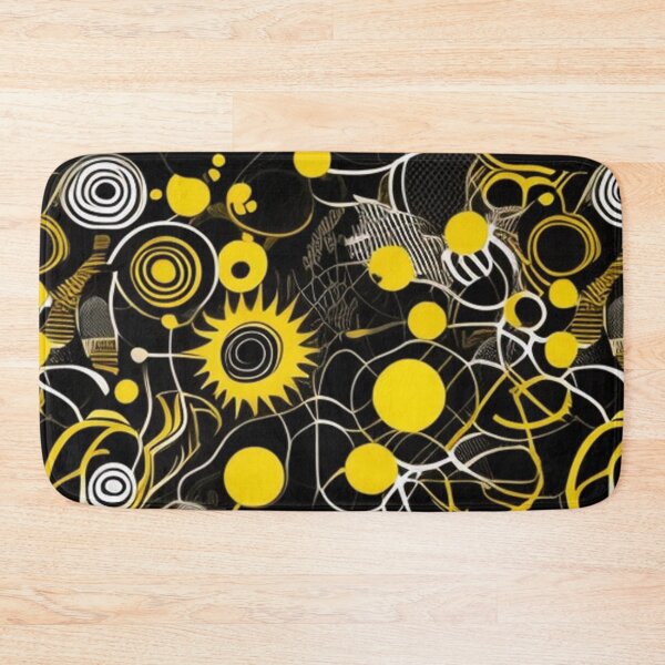 Item preview, Black and yellow chaotic abstract  designed and sold by Roxburylane.