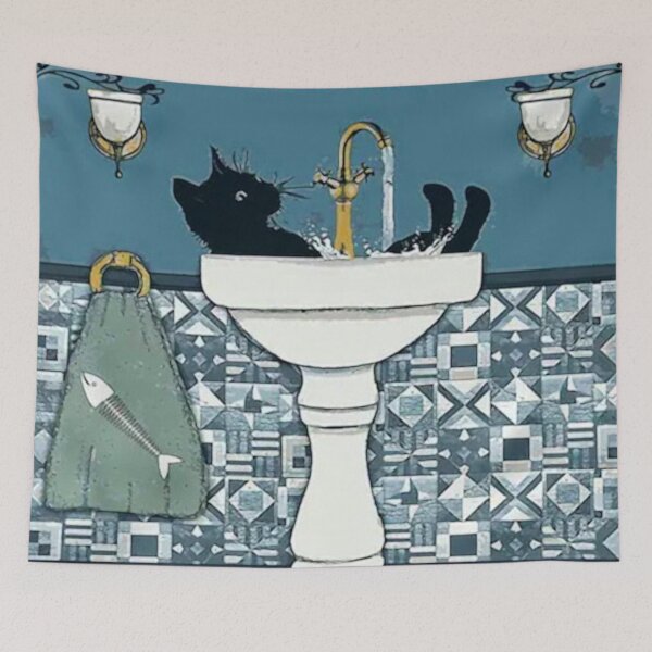 Item preview, Black Cat Washing Your Feet designed and sold by khathleenarias.