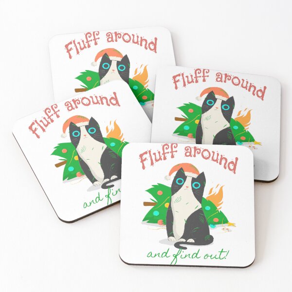 Item preview, Fluff Around and find out - Chistmas Cat designed and sold by PrintSoulDesign.