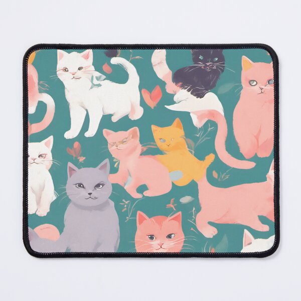 Item preview, The abstract world of pastel kittens with flowers designed and sold by DesignJhoce.