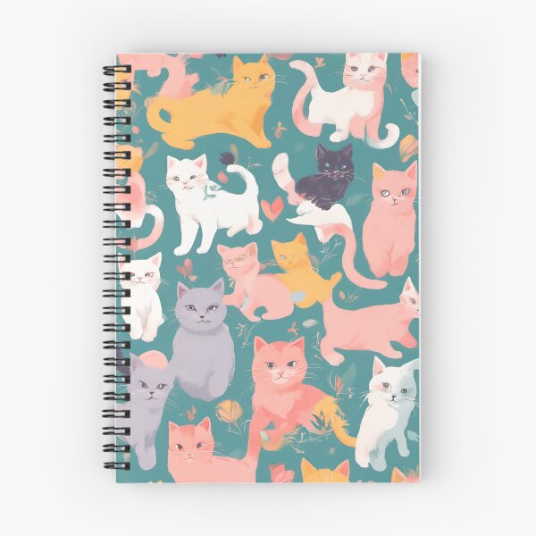 Item preview, The abstract world of pastel kittens with flowers designed and sold by DesignJhoce.