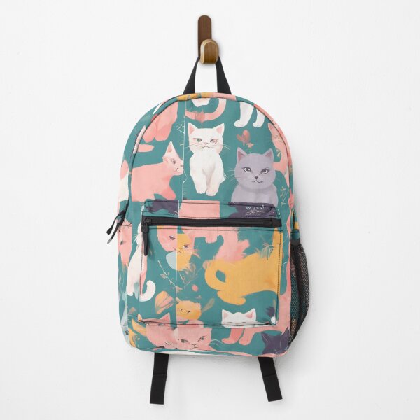 Item preview, The abstract world of pastel kittens with flowers designed and sold by DesignJhoce.