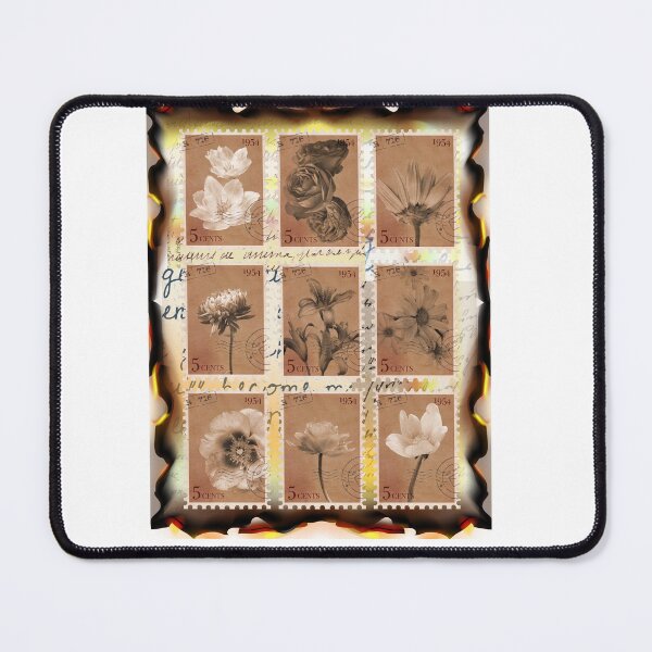 Item preview, Vintage Floral Burned Postage Stamps, postmarks designed and sold by Eternity Eventually.