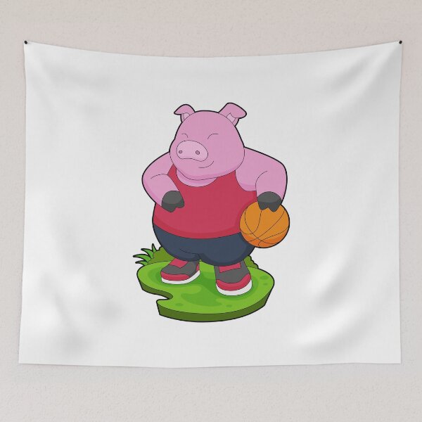 Item preview, Pig Basketball player Basketball designed and sold by Snabdesign84.