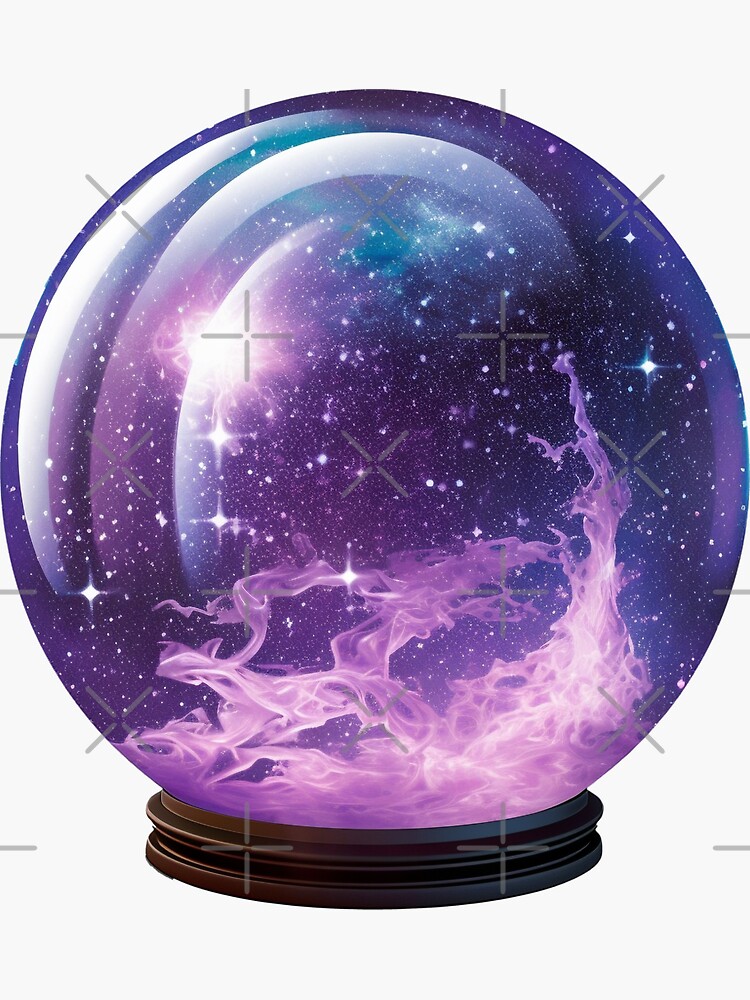 Boule Rougeoyante Avec Galaxie Spatiale Orbe De Fantaisie Réaliste
