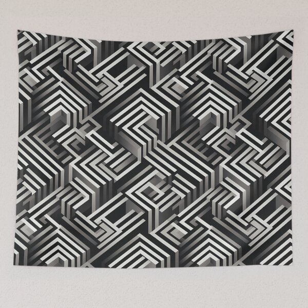 Item preview, Geometric Lines, Black and White, Seamless Pattern designed and sold by patternicco.
