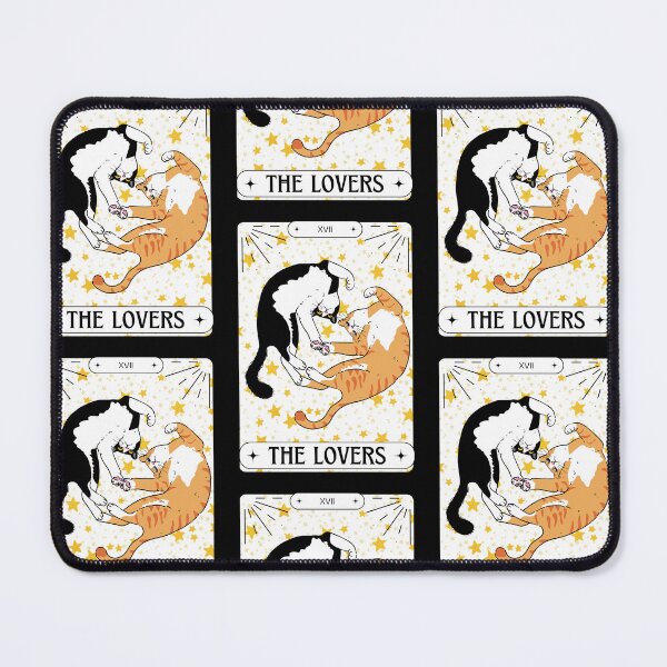 Item preview, Tarot Card Tuxedo Cat The Lovers designed and sold by BettySpicer.