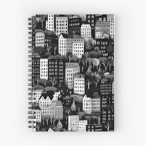 Item preview, City Landscape, Black and White, Seamless Pattern designed and sold by patternicco.