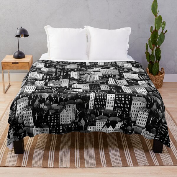 Item preview, City Landscape, Black and White, Seamless Pattern designed and sold by patternicco.