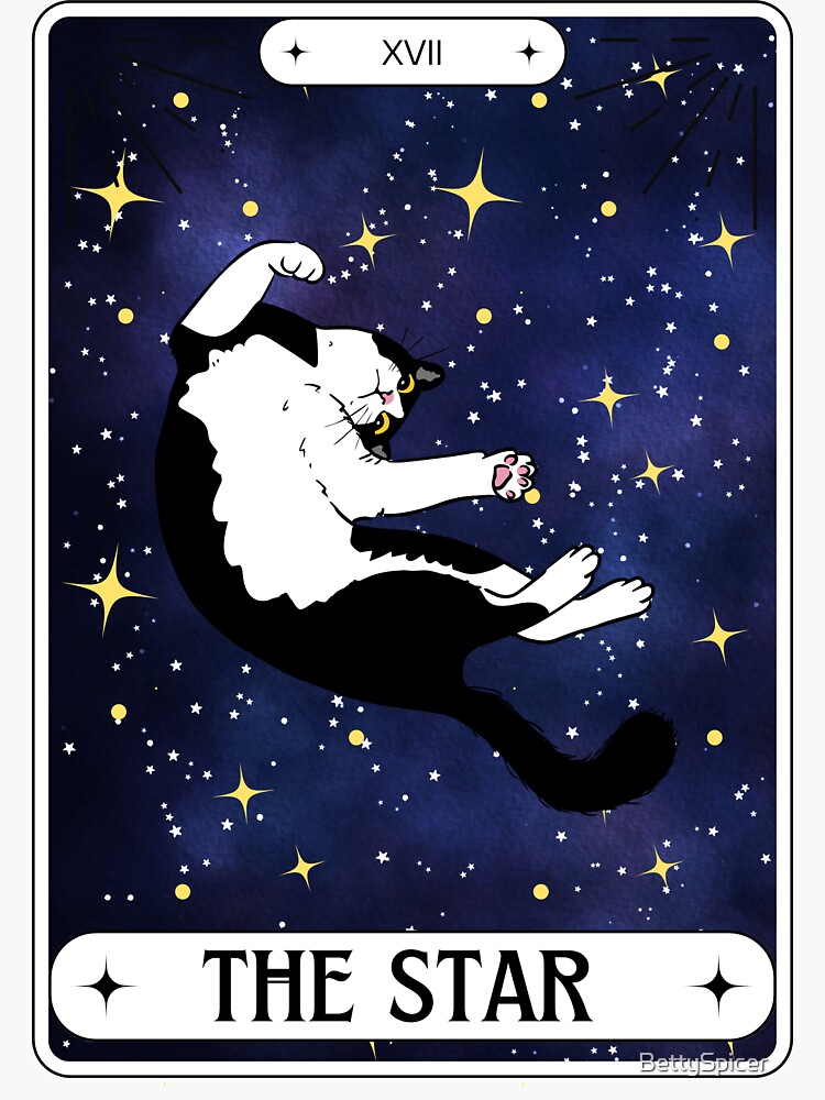 The Star Tarot Cat - Tarot Card - Sticker