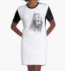 Johnny Depp Captain Jack Sparrow Graphic T-Shirt Dress