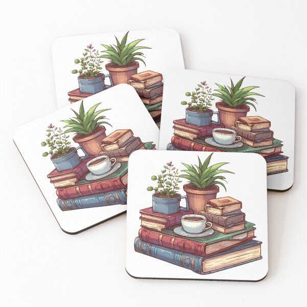 Item preview, Books And Plants Sticker Bundle Reader Tea Pack Pile Of Books Sticker Set designed and sold by Beanster-nl.