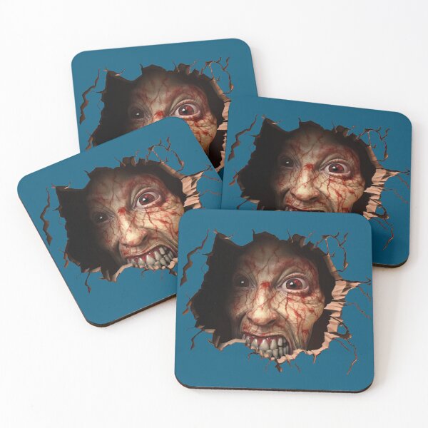 Item preview, Terrifying Bloody Face Coming Out of a Hole Wall Design designed and sold by CoputerEasel.