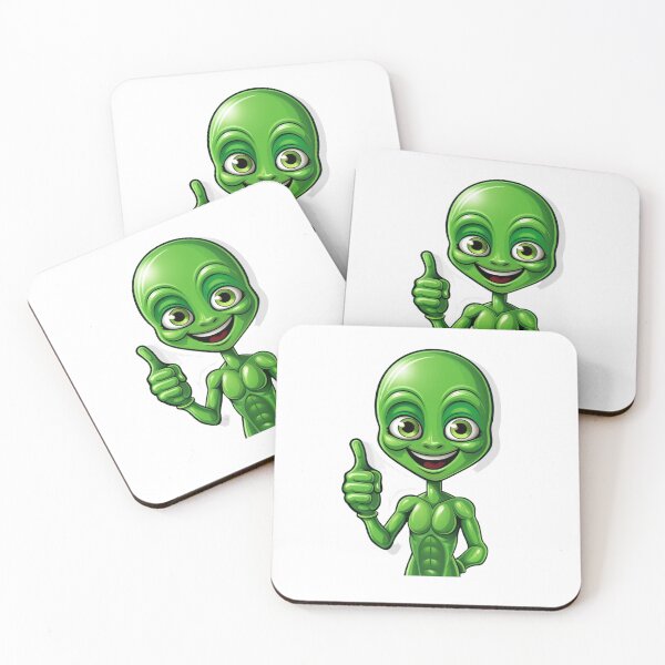 Item preview, Green alien thumbs up designed and sold by AllDayKawaii.