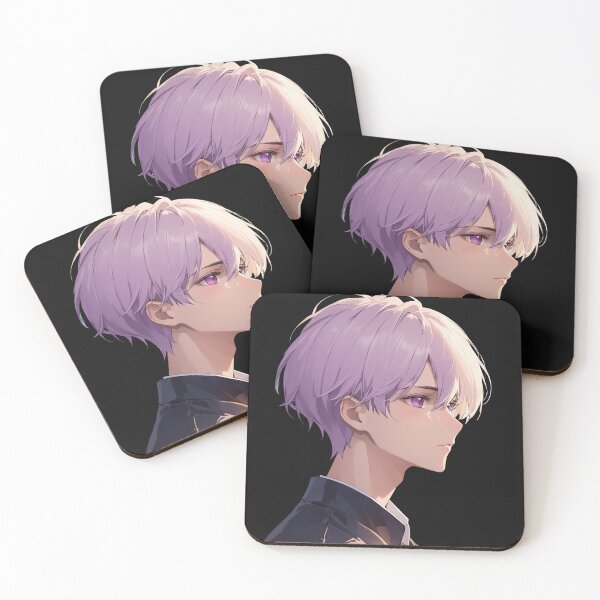 Item preview, So Cool Anime Boy, Man With Purple Hair  designed and sold by Bilisik.