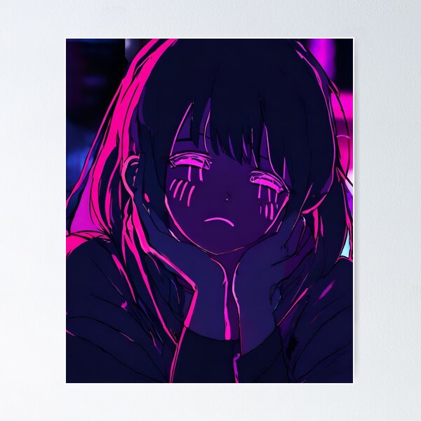 Sad anime girl Poster for Sale by xyvril