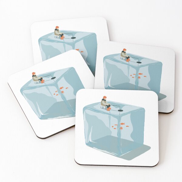 Item preview, Ice Cube Fishing - Man Fishing on an Ice Cube designed and sold by LJArtworkDesign.