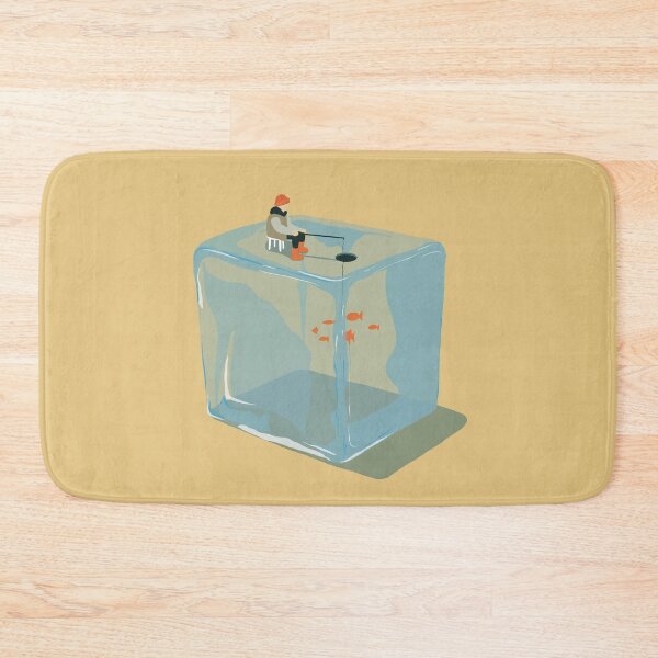Item preview, Ice Cube Fishing - Man Fishing on an Ice Cube designed and sold by LJArtworkDesign.
