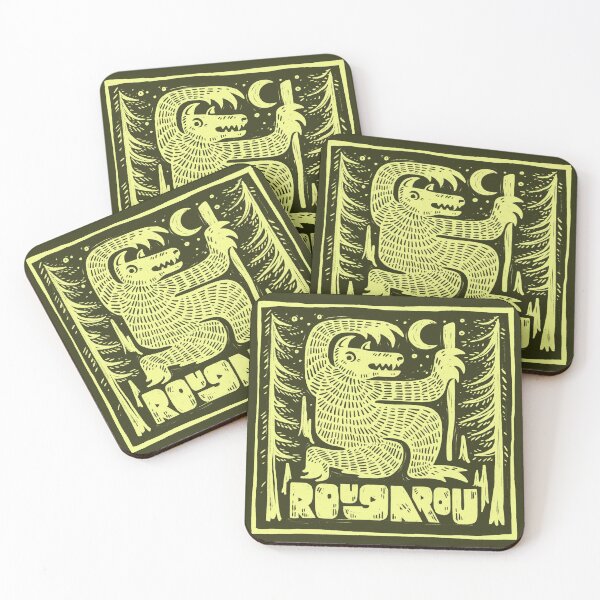 Item preview, Rougarou Cryptid Woodcut Print designed and sold by greermiceli.