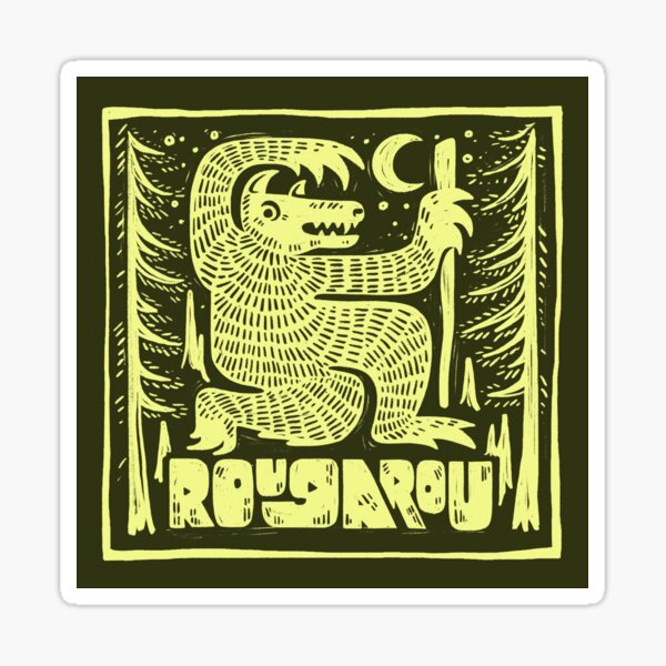 Item preview, Rougarou Cryptid Woodcut Print designed and sold by greermiceli.