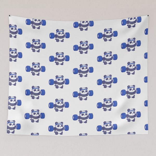 Item preview, Panda doing weightlifting | Sporty Animals designed and sold by TheArtAlchemy.