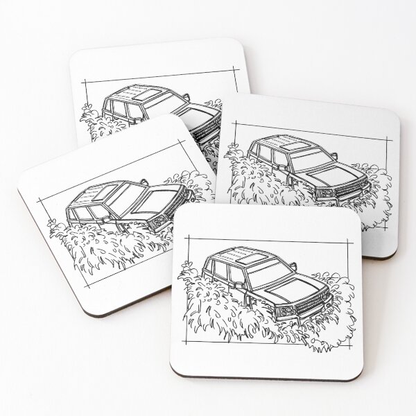 Item preview, Cartoon of a 4x4 splashing through the water designed and sold by DrawnToColour.