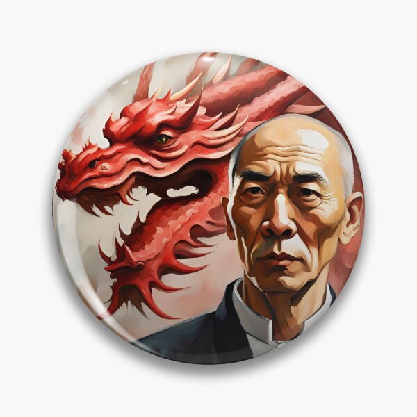 Item preview, Grandmaster Yip Man Wing Chun Portrait with Red Dragon designed and sold by Ameiva-Apparel.
