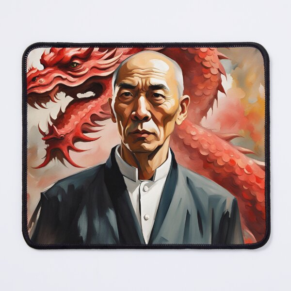 Item preview, Grandmaster Yip Man Wing Chun Portrait with Red Dragon designed and sold by Ameiva-Apparel.