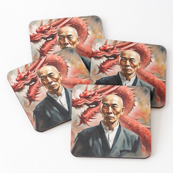 Item preview, Grandmaster Yip Man Wing Chun Portrait with Red Dragon designed and sold by Ameiva-Apparel.