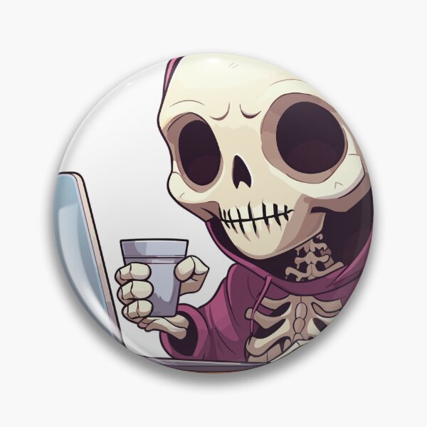 Item preview, Kawaii Coding Programmer Skeleton Software Dev designed and sold by skullcap-prints.