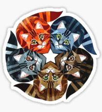 Pegatina Gatos guerreros