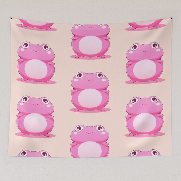 Item preview, Kawaii Pink Anime Frog designed and sold by RibbitFans101.