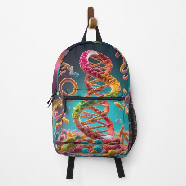 Item preview, Colorful and vibrant candy DNA skeleton in the style of optical illusions designed and sold by AI-Only Creations.