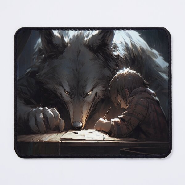 Item preview, Big Scary Wolf and Boy Doing Homework designed and sold by bubblegoth.