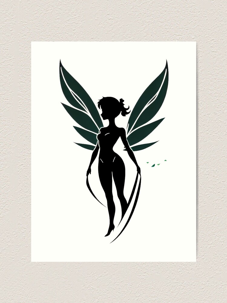 Silhouette Fairy, Sticker Clipart Silhouette Of A Girl In Embroidered  Floral Tattoo, Woman Png And Vector Png Sketch Of The Girl Png And Vector  Cartoon, Sticker PNG and Vector with Transparent Background