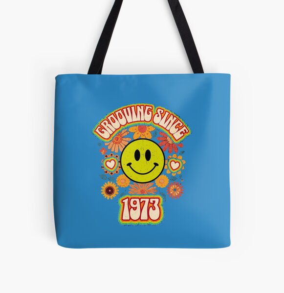 Smiley Face Print Tote Bag –