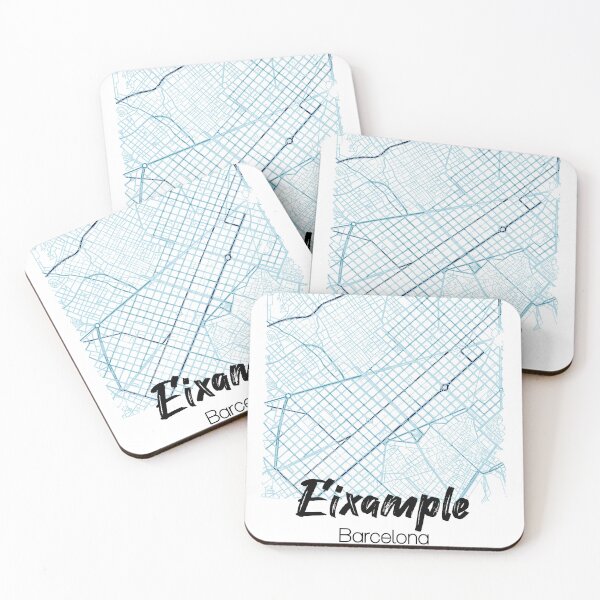 Item preview, Eixample, Barcelona, Catalunya, Spain, typography on map designed and sold by crispy-prints.
