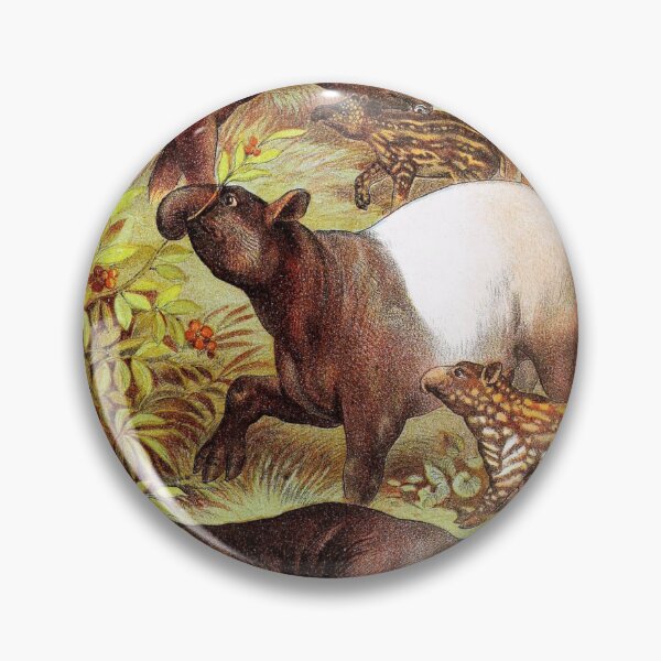 Item preview, South American Tapir and Malayan Tapir and Black Rhinoceros Vintage Chromolithograph by Hugh CraigPainting Animal Lover Gift  designed and sold by ElegantTeaTime.