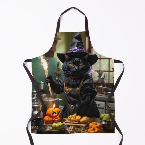 Item preview, Halloween Black Cat Witch Cooking up Magic designed and sold by Retro Salt.