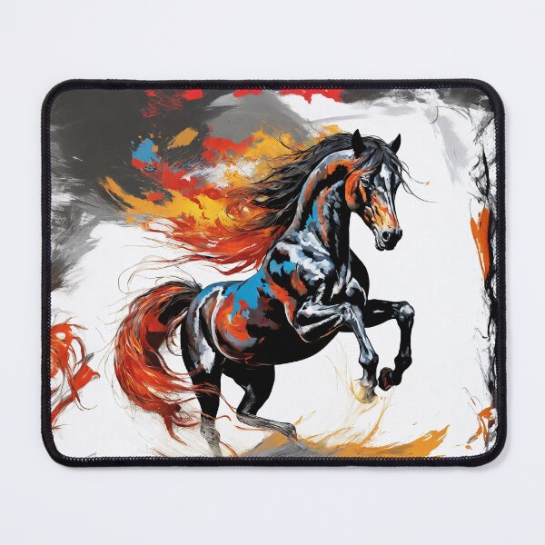 Item preview, Colorful painting of horse with fiery mane designed and sold by twisted-dot.