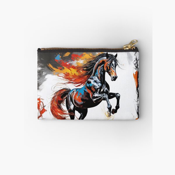 Item preview, Colorful painting of horse with fiery mane designed and sold by twisted-dot.