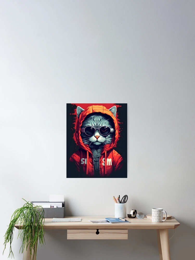 Thumbnail 2 of 3, Poster, Awsome Cat Rapper designed and sold by somruedee.