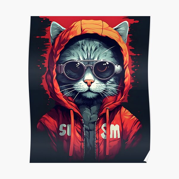 DEATH SENTIVE Cat T-Shirt Men Hip Hop Swag Skateboard Streetwear