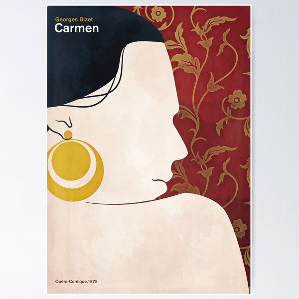 Item preview, Carmen by Georges Bizet - Opera inspired minimalist art  designed and sold by RedHillPrints.